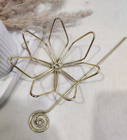 Gold Floral Metal Hair Bun Holder