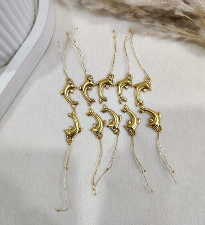Golden Dolphin Hair Accessory Charms