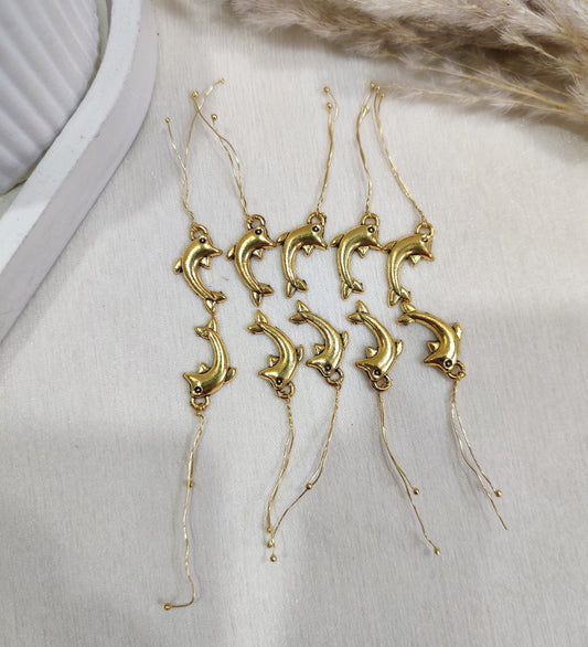Golden Dolphin Hair Accessory Charms