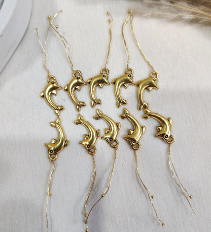 Golden Dolphin Hair Accessory Charms