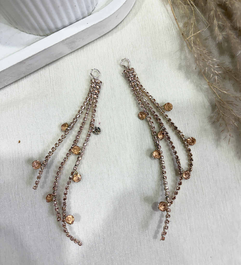 Rhinestone Chain Tassel Hair Pins