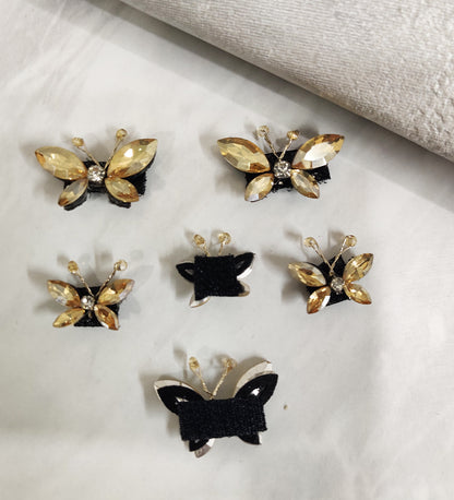 Golden Crystal Butterfly Velcro Stickon