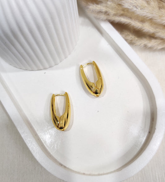 Sleek Teardrop Hoop Earrings