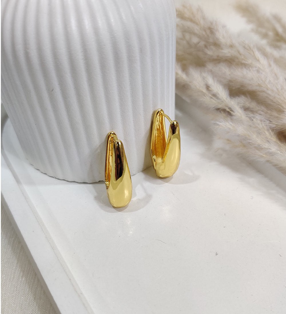 Sleek Teardrop Hoop Earrings