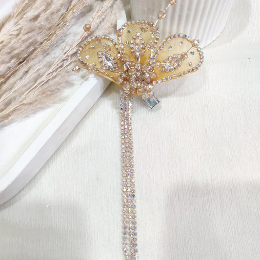 Yellow Bling Hair Clip
