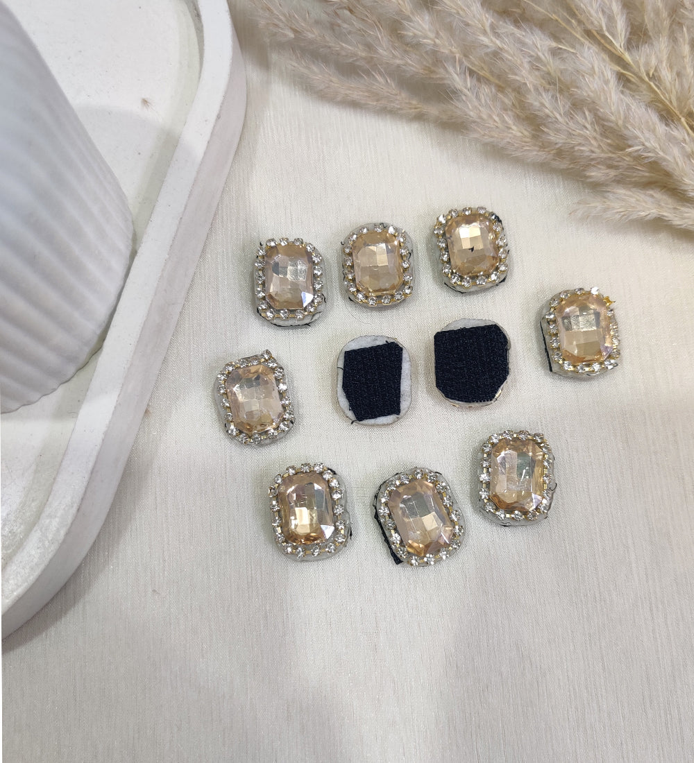 Rhinestone Gold Velcro Stick-on