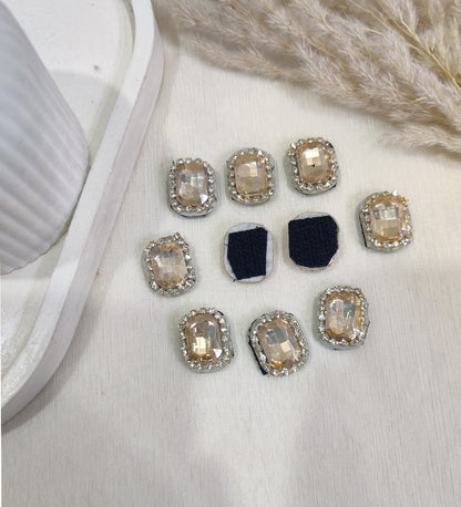 Rhinestone Gold Velcro Stick-on