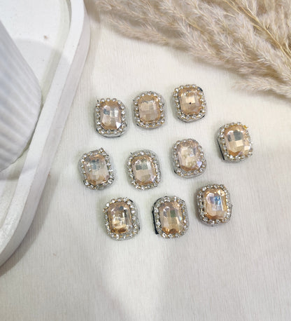 Rhinestone Gold Velcro Stick-on