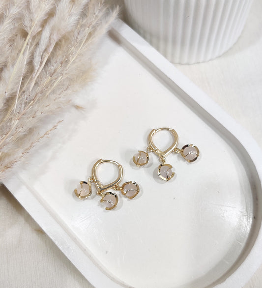 Round Opal Stone Earrings