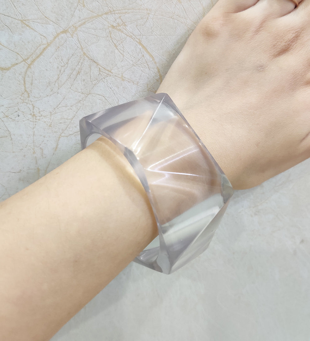 Transparent Geometric Resin Bracelet