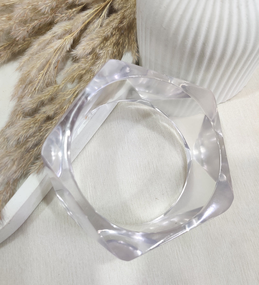 Transparent Geometric Resin Bracelet