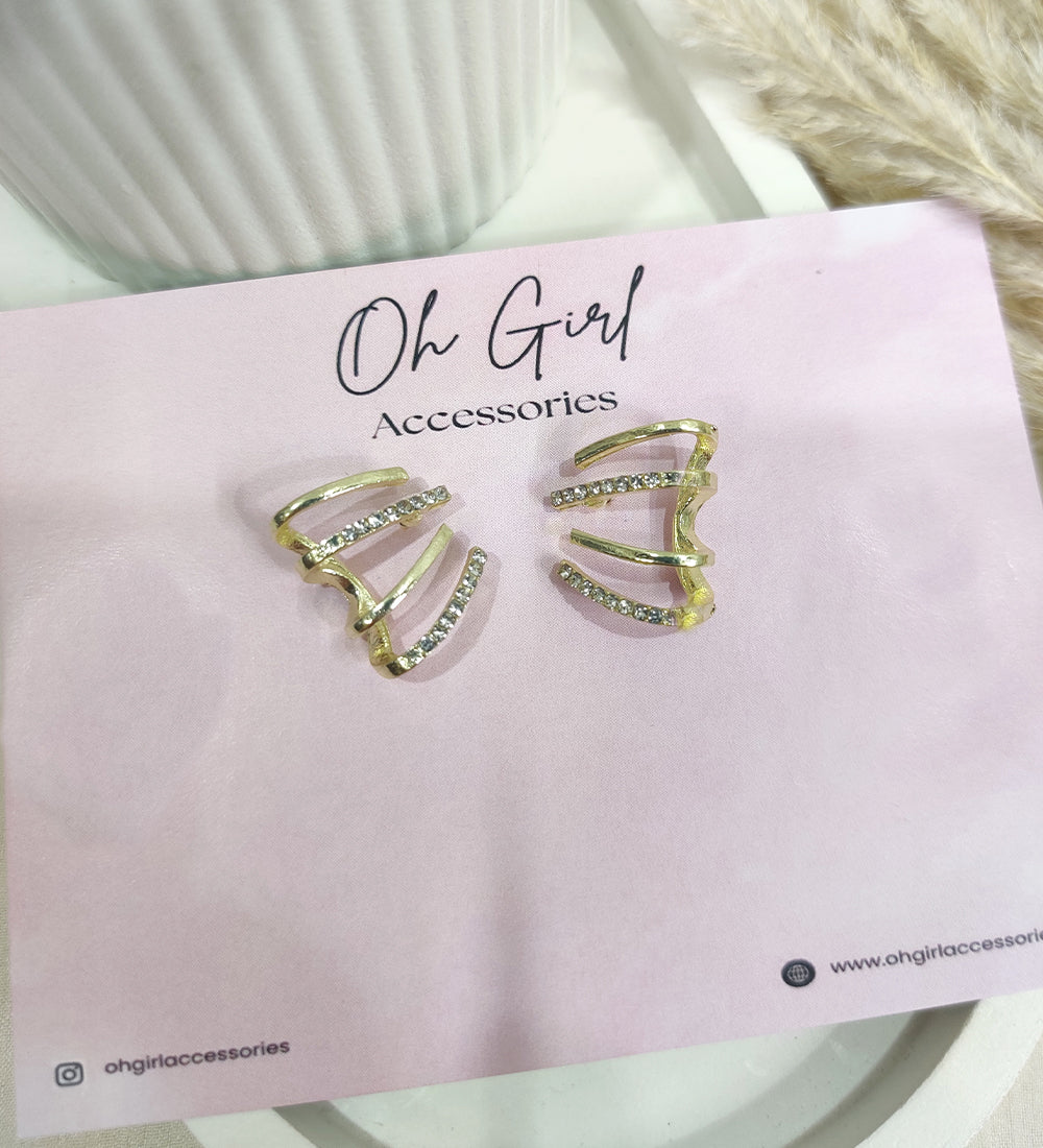 U-Shaped Four Rows Stud Earrings
