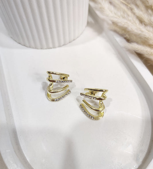 U-Shaped Four Rows Stud Earrings