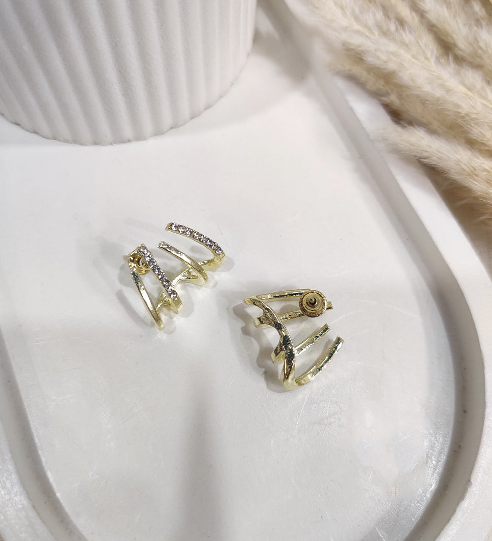 U-Shaped Four Rows Stud Earrings