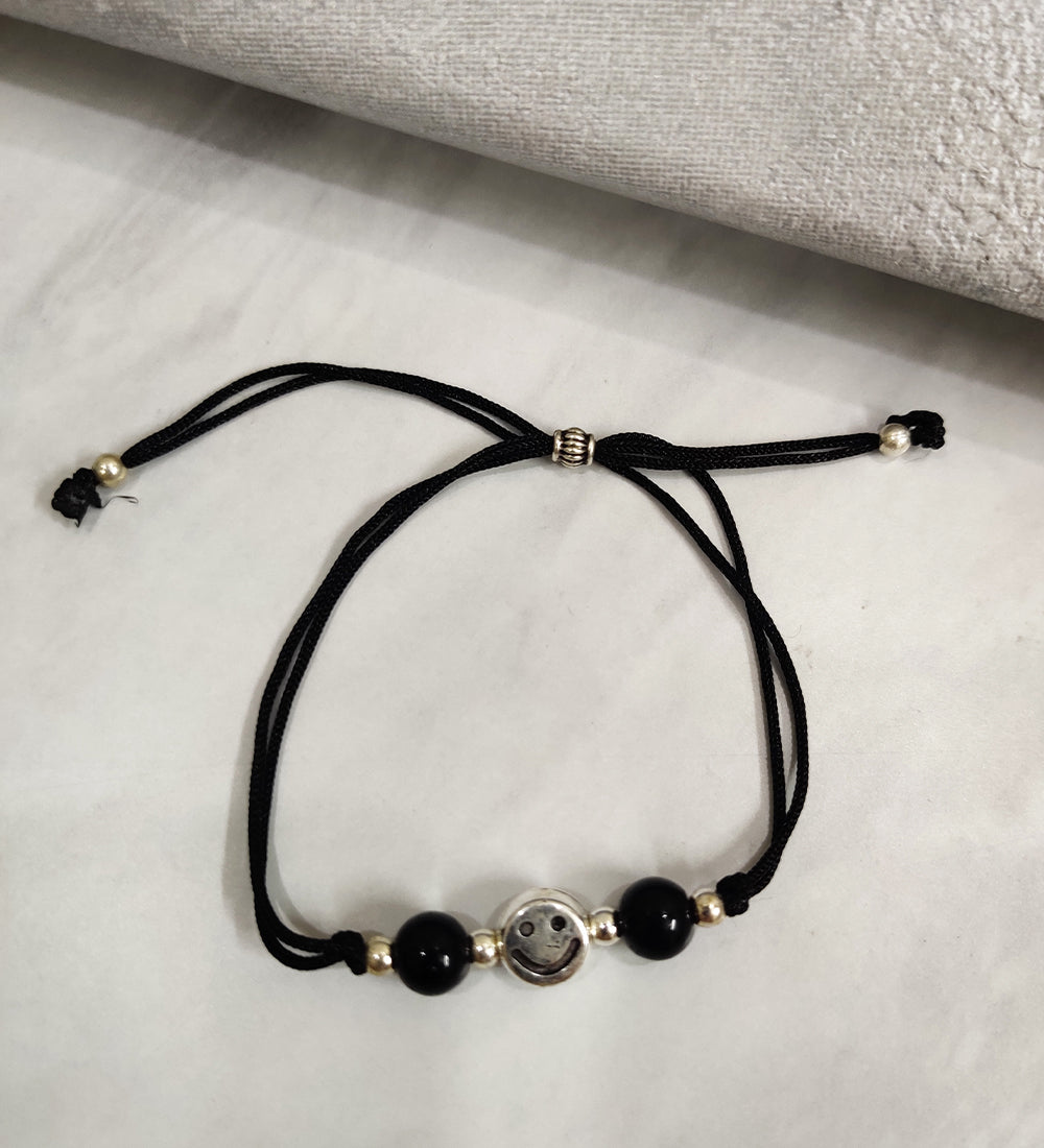 Smiley Oxidised Anklet