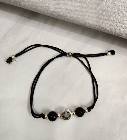 Smiley Oxidised Anklet