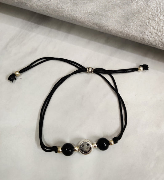 Smiley Oxidised Anklet