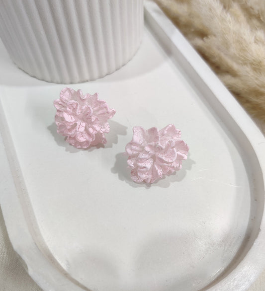 Pink Flower Stud Earrings