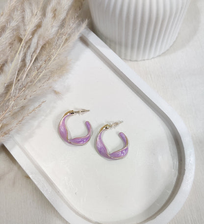 Purple Curve Hoops
