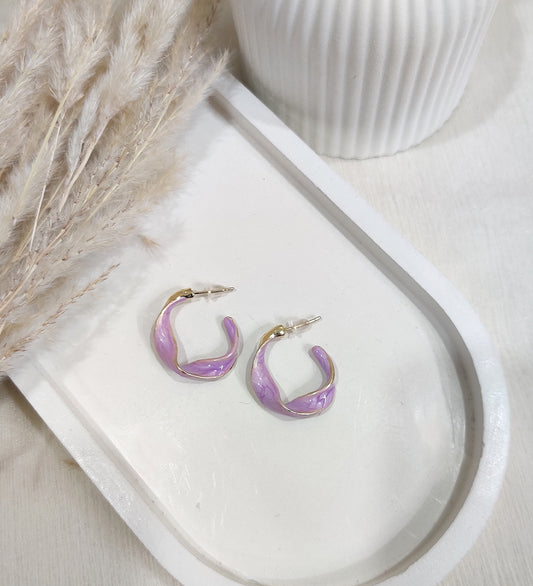 Purple Curve Hoops