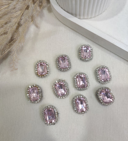 Rhinestone Pink Velcro Stick-on