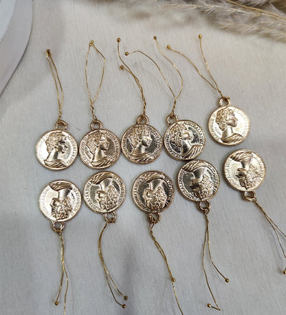 Vintage Rose Gold Coin Charm Hair Accessory Charms