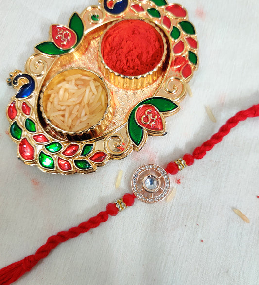 Stone Studded Thread Rakhi