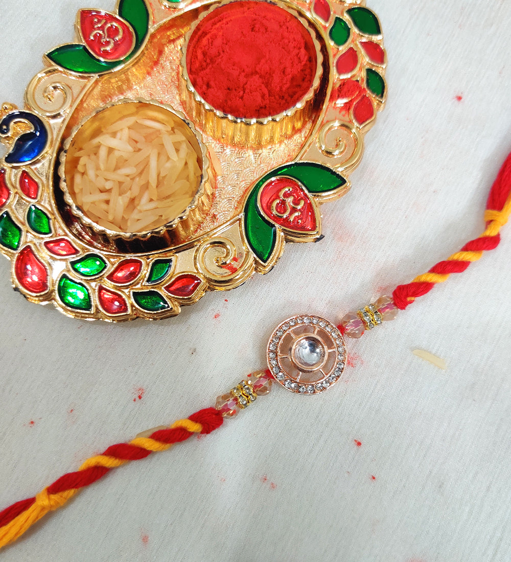 Stone Studded Thread Rakhi