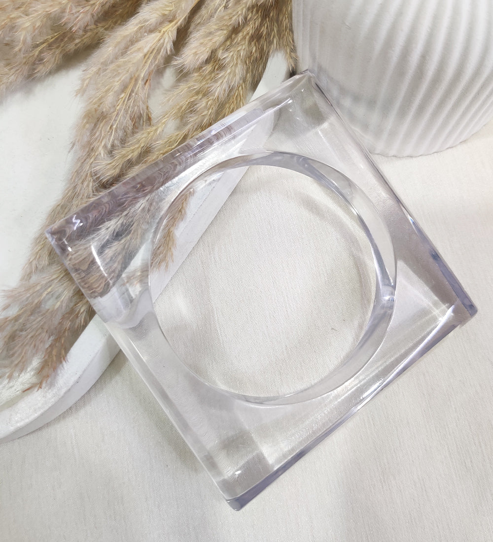 Sleek Transparent Square Bangle
