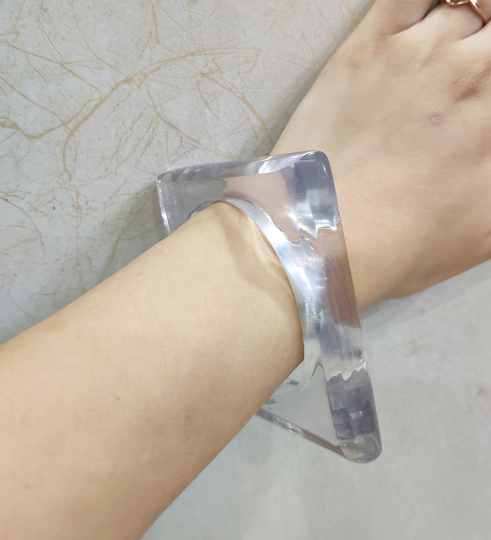 Sleek Transparent Square Bangle