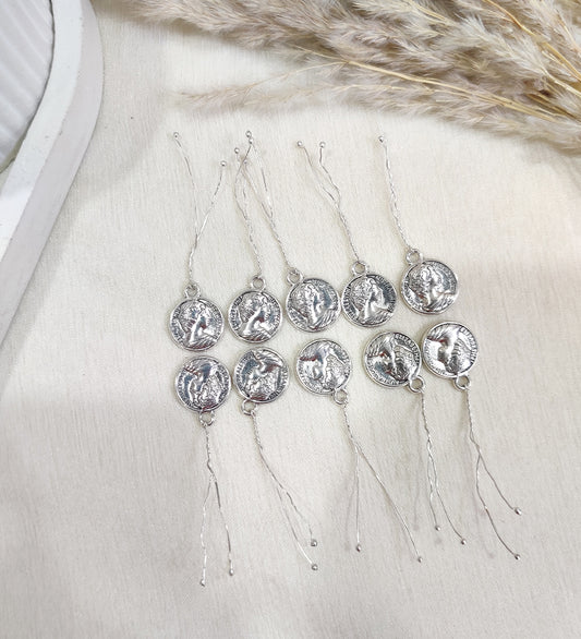 Vintage Coin Charm Hair Accessory Charms