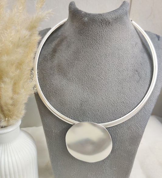 Silver Pendant Necklace with Adjustable Chain