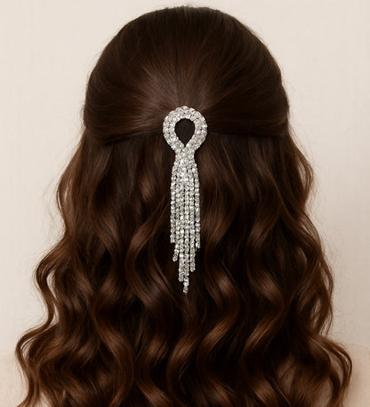 Silver Long Shimmer Tassel