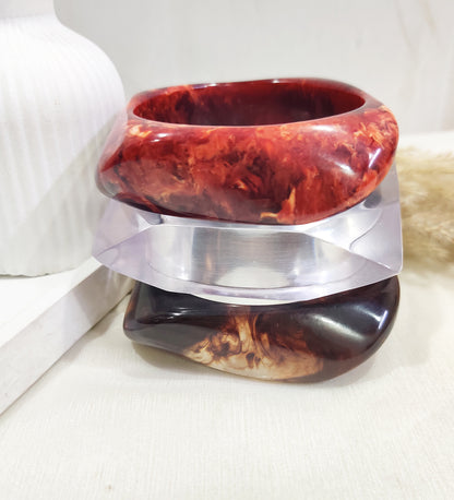 Glossy Resin Bangles Stack
