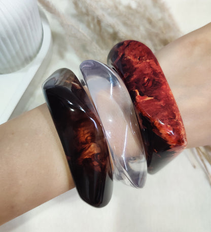 Glossy Resin Bangles Stack