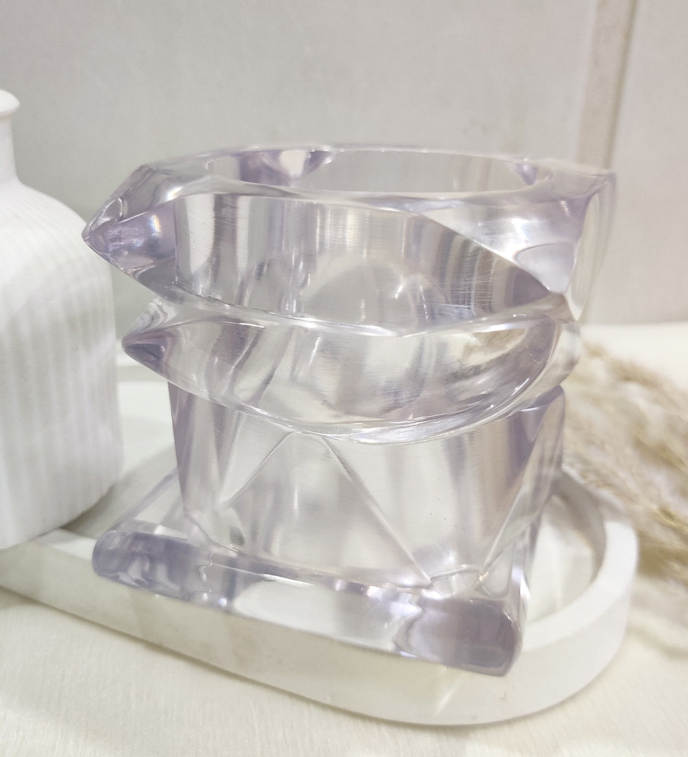Transparent Chunky Bangle Stack Set