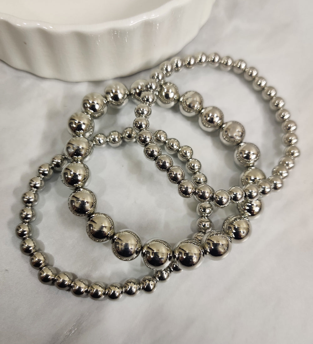 Silver Stack Bracelet - Set of 3