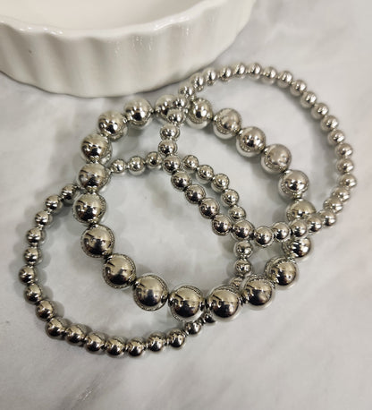Silver Stack Bracelet - Set of 3