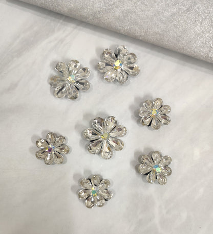 Silver Flower Velcro Stickon