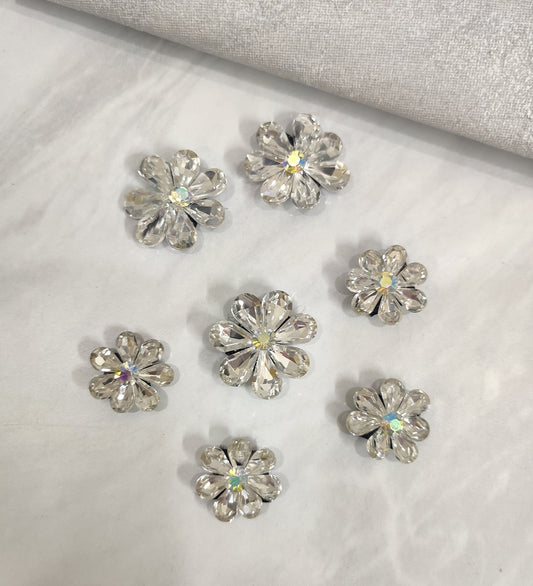 Silver Flower Velcro Stickon