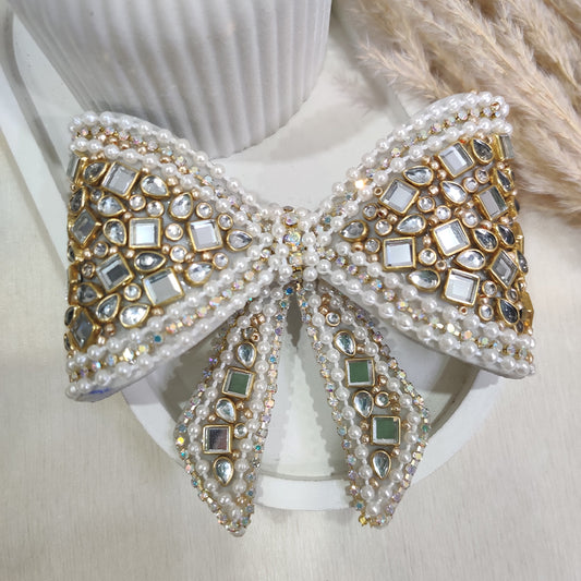 Golden Glow Mirror Embellished Bow