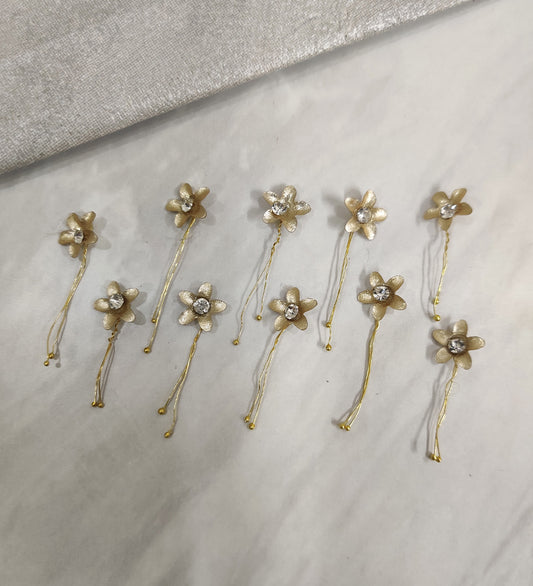 Golden Flower Hair Pin