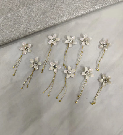Wedding Hair Accessories Combo Set – Floral Pins, Butterfly Clips & Coin Charms