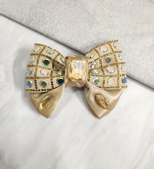 Small Golden Crystal Ribbon Bow