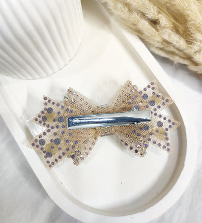Small Golden Crystal and Net Bow