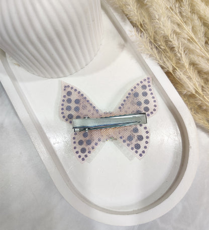 Pink Net Butterfly Hair Clip