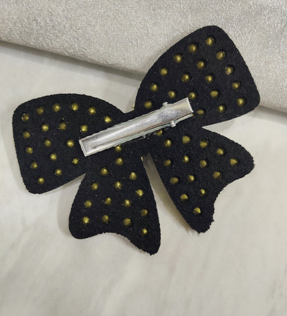 Rainbow Stone and Pearl Bow Hair Clip