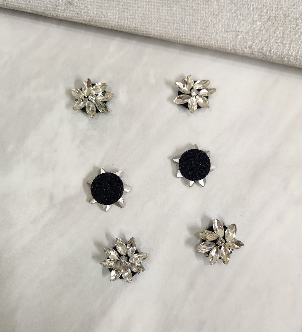 Crystal Flower Velcro Stick-on
