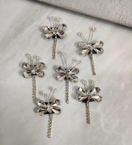 Butterfly Stick-on with Rhinestone Tassel