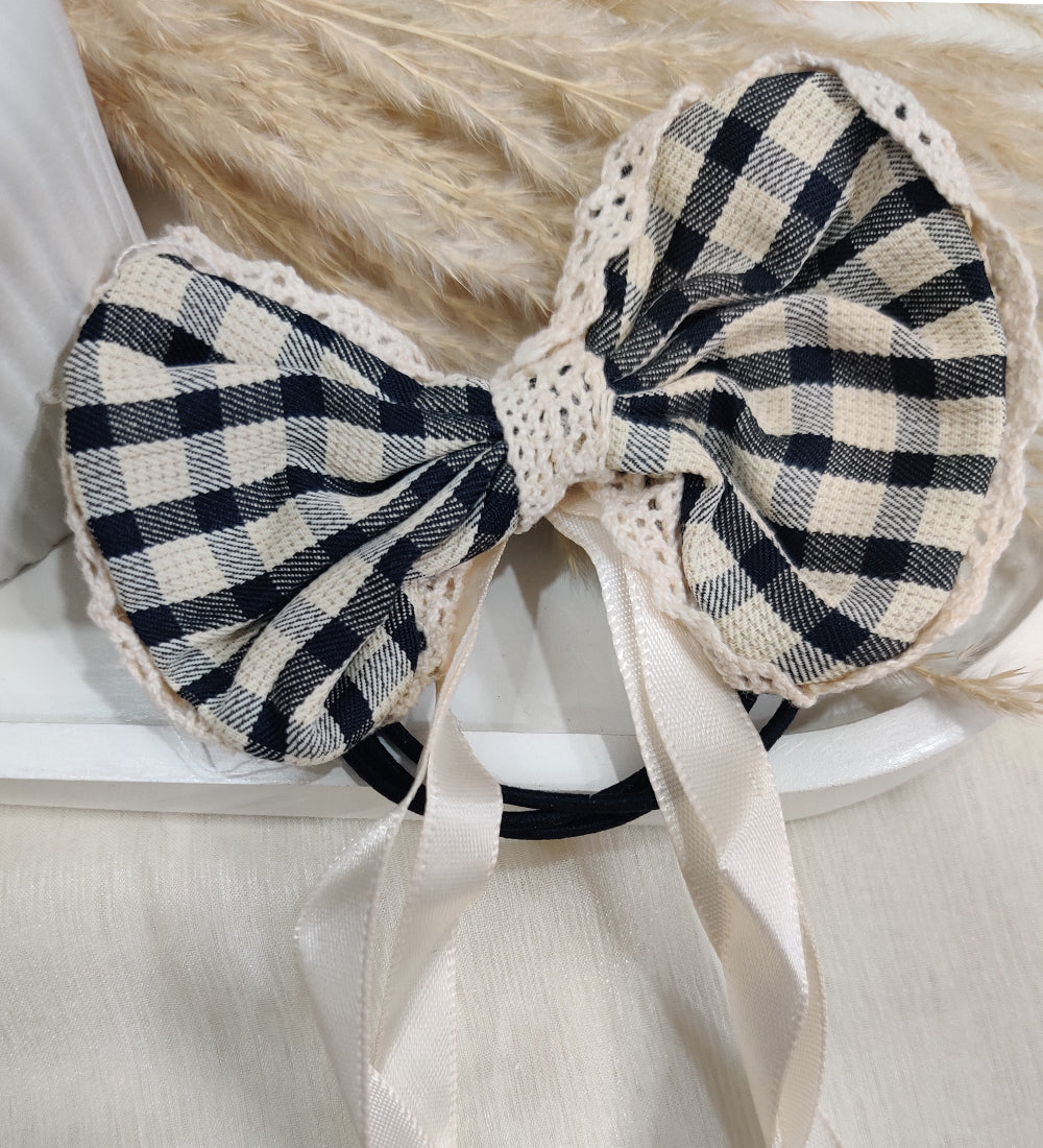 Black Bow and Ribbon Tassel Hair Ties